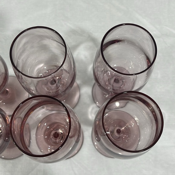 Libbey Premier Mauve pink plum wine water glasses 8 oz vintage 90s set of 7 - Picture 5 of 15